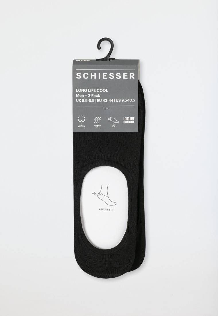 Schiesser Inshoe-Herrensocken 2er-Pack schwarz - Long Life Cool Super Rabatt