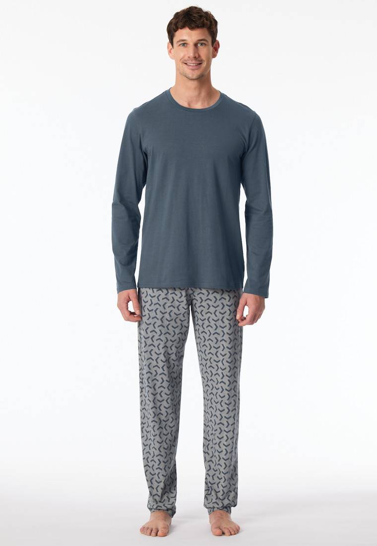 Schiesser Schlafanzug lang jeansblau - Casual Essentials Rabatte dieses Monats