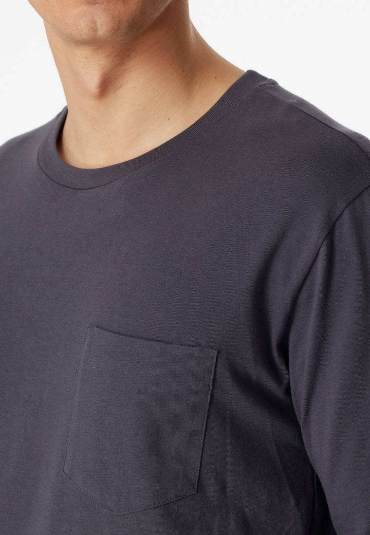 Schiesser Schlafanzug lang Jersey anthrazit - Ebony Blitzverkäufe