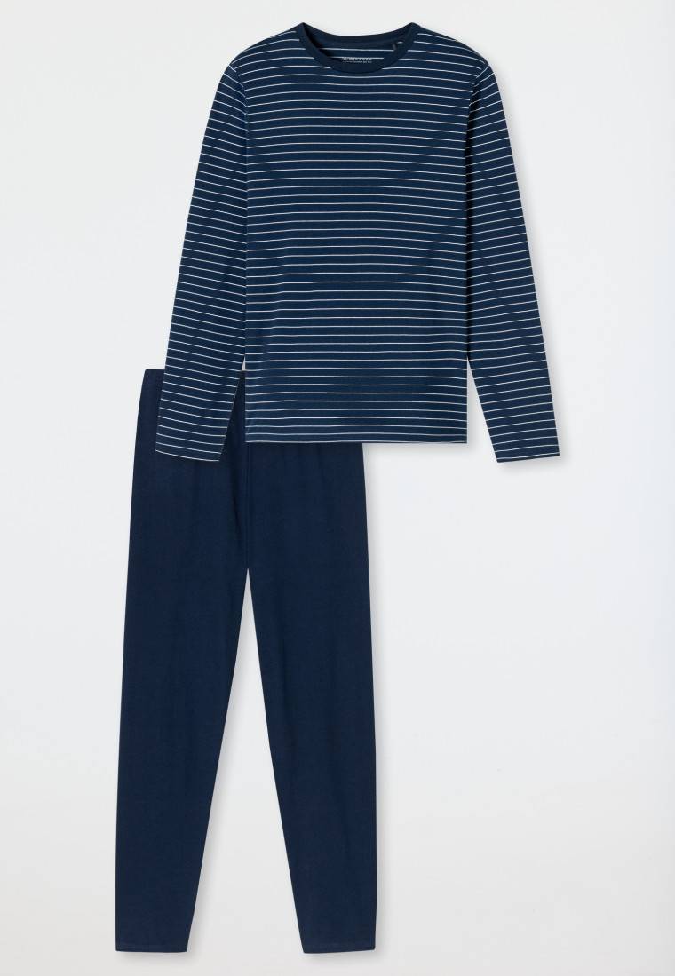 Schiesser Schlafanzug lang Streifen admiral - Casual Essentials Limitierter Zeitrabatt