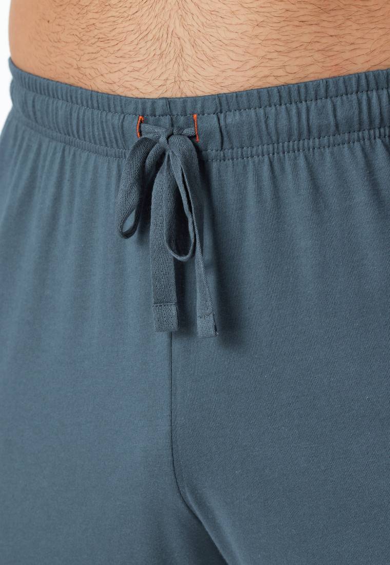 Schiesser Schlafanzug lang Streifen jeansblau - Casual Nightwear Großer Ausverkauf