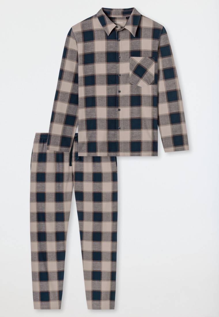 Schiesser Pyjama Webware Flanell natur kariert - Selected Premium Warming Exklusivangebot