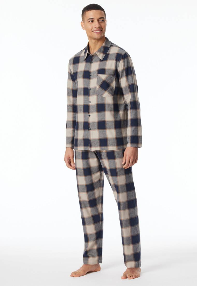 Schiesser Pyjama Webware Flanell natur kariert - Selected Premium Warming Exklusivangebot