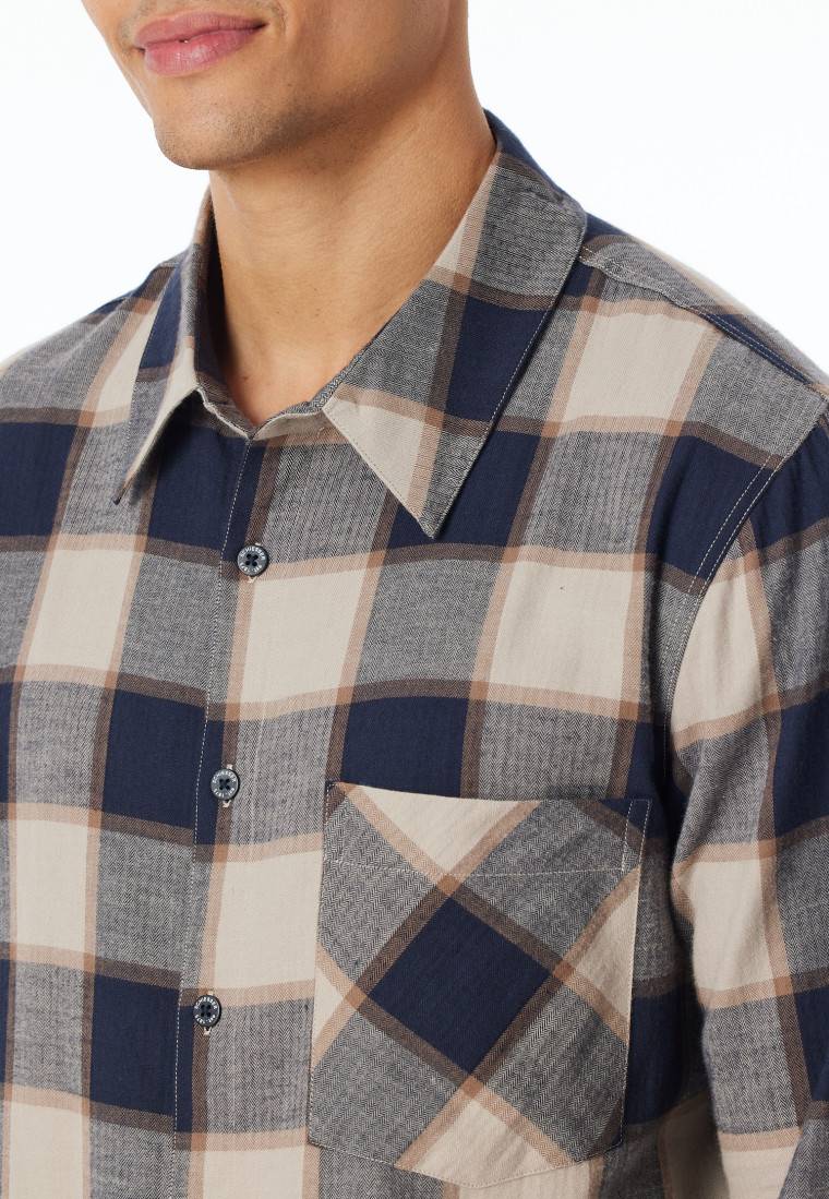 Schiesser Pyjama Webware Flanell natur kariert - Selected Premium Warming Exklusivangebot