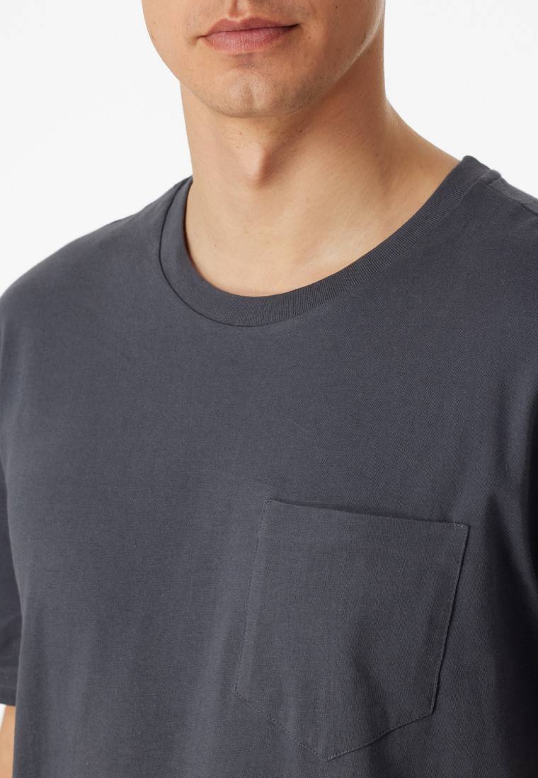 Schiesser Schlafanzug kurz Jersey grau - Ebony Weihnachtsangebot