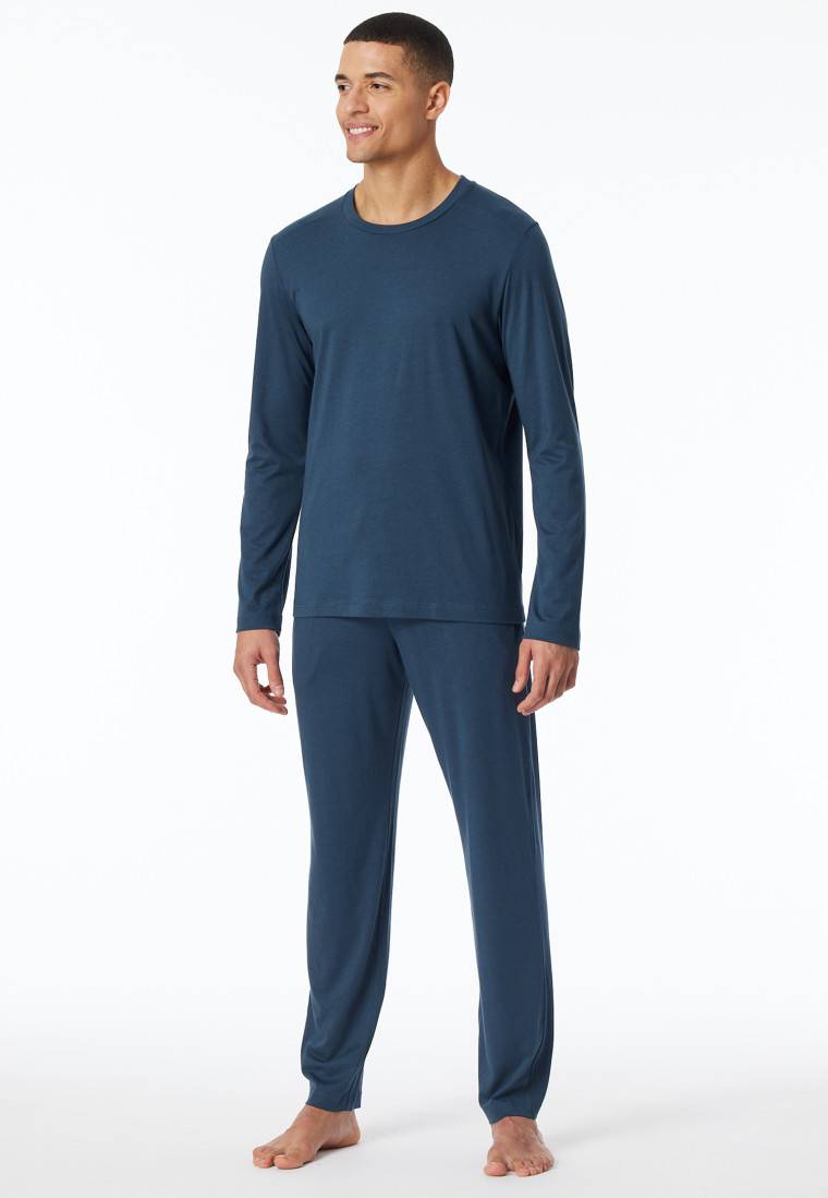 Schiesser Schlafanzug lang dunkelblau - Modern Nightwear Vatertagsangebot