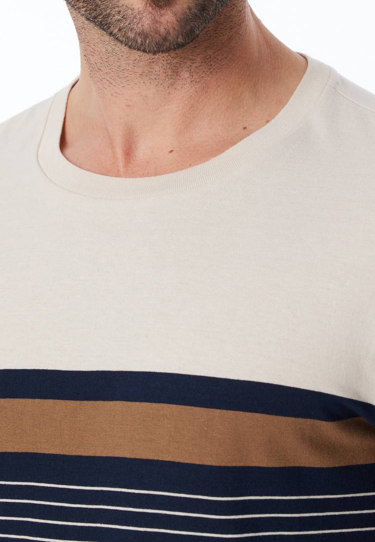 Schiesser Schlafanzug lang Streifen nachtblau - Casual Nightwear Lagerräumung