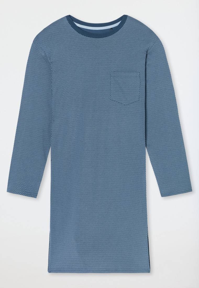 Schiesser Nachthemd langarm blaugrau - Comfort Essentials Heißer Verkauf
