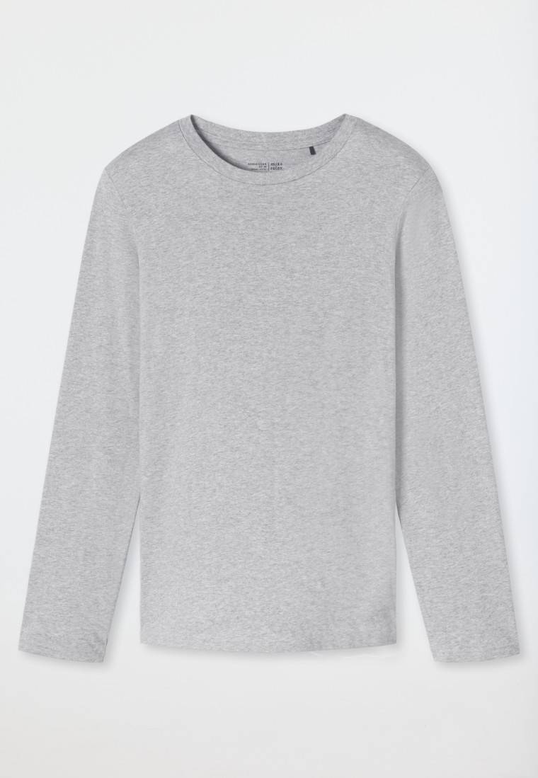 Schiesser Shirt langarm grau-meliert - Mix+Relax Große Rabatte