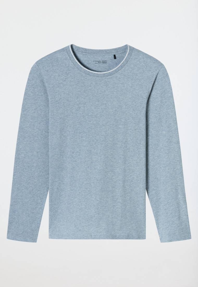 Schiesser Shirt langarm jeansblau meliert - Mix+Relax Saisonale Angebote