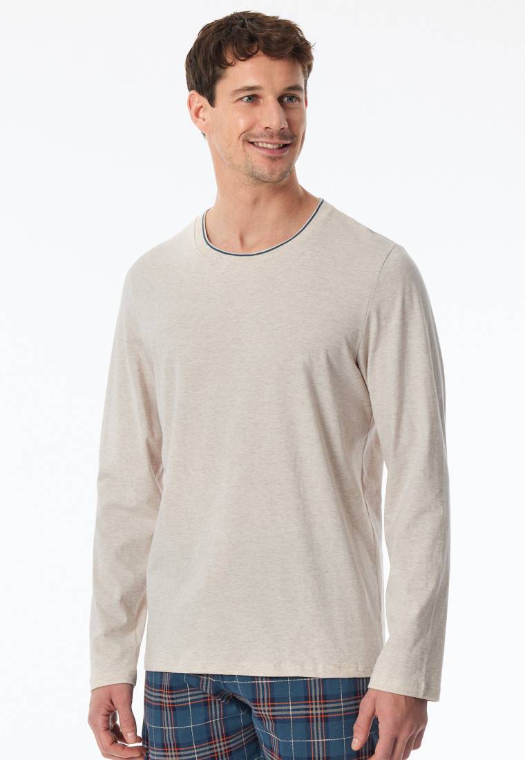 Schiesser Shirt langarm beige meliert - Mix+Relax Räumungsverkauf