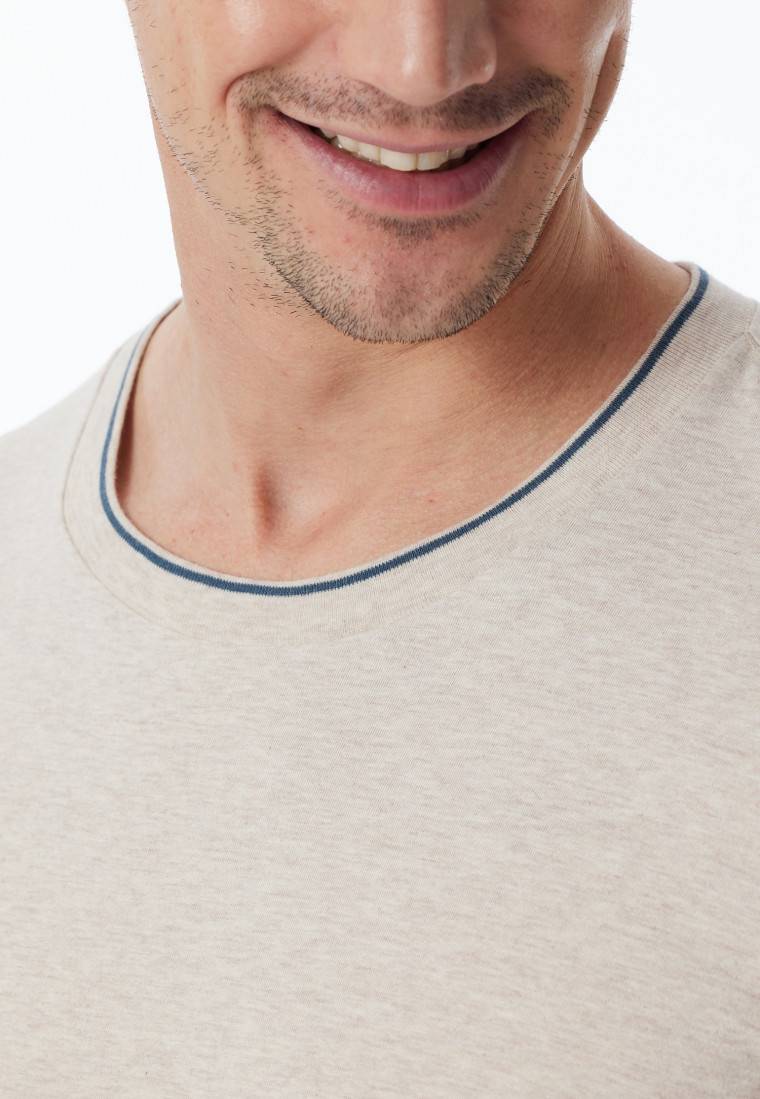 Schiesser Shirt langarm beige meliert - Mix+Relax Räumungsverkauf