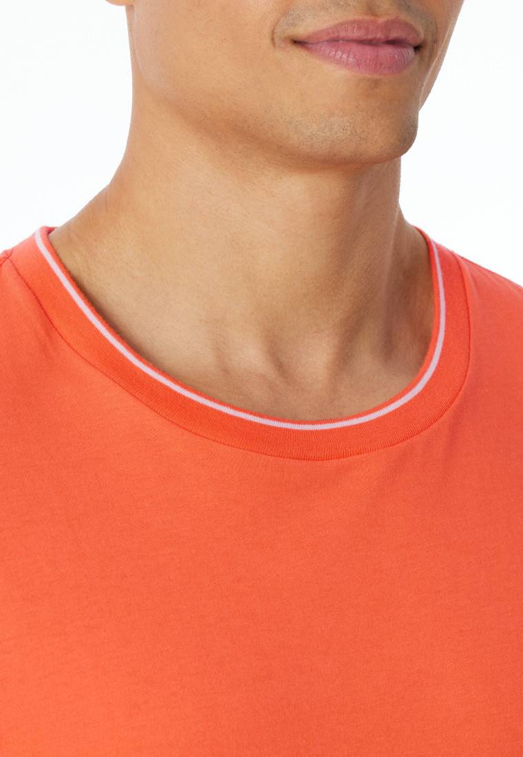 Schiesser Shirt kurzarm Organic Cotton Streifen orange - Mix+Relax Tägliche Deals