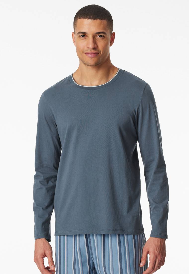 Schiesser Shirt langarm jeansblau - Mix+Relax Sonderangebote