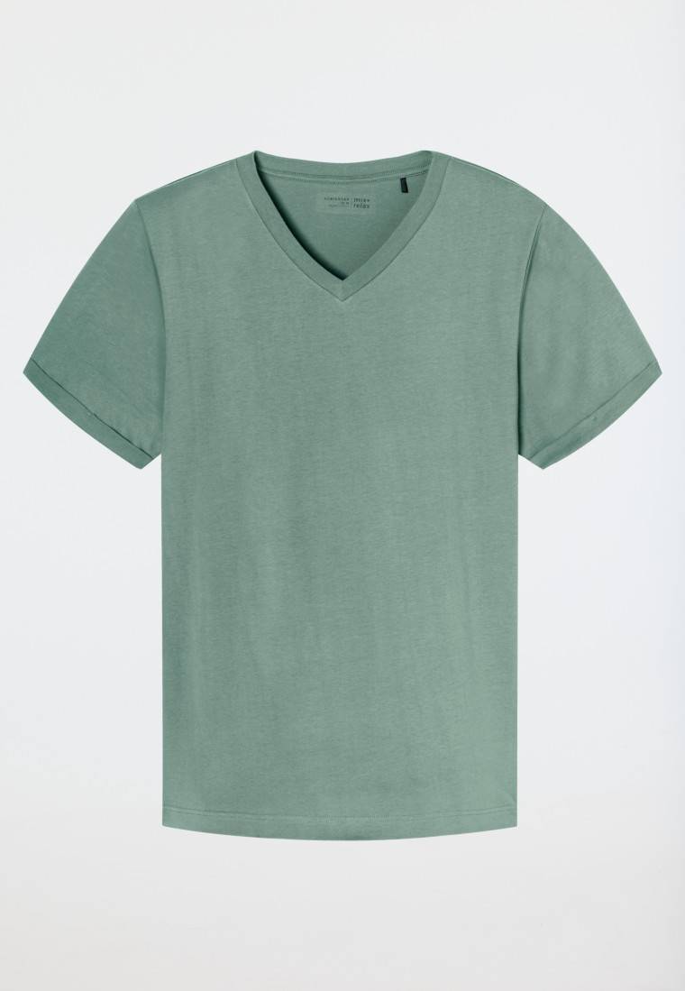Schiesser Shirt kurzarm V-Ausschnitt linde - Mix+Relax VIP-Rabatte