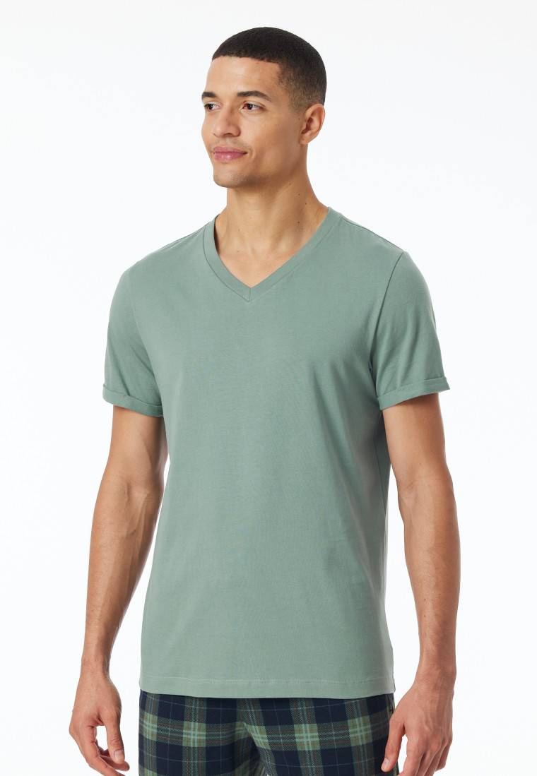 Schiesser Shirt kurzarm V-Ausschnitt linde - Mix+Relax VIP-Rabatte