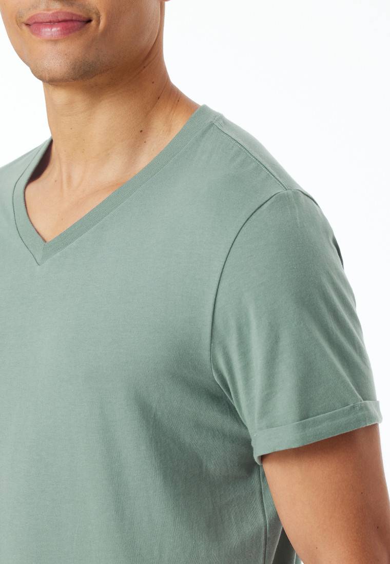 Schiesser Shirt kurzarm V-Ausschnitt linde - Mix+Relax VIP-Rabatte