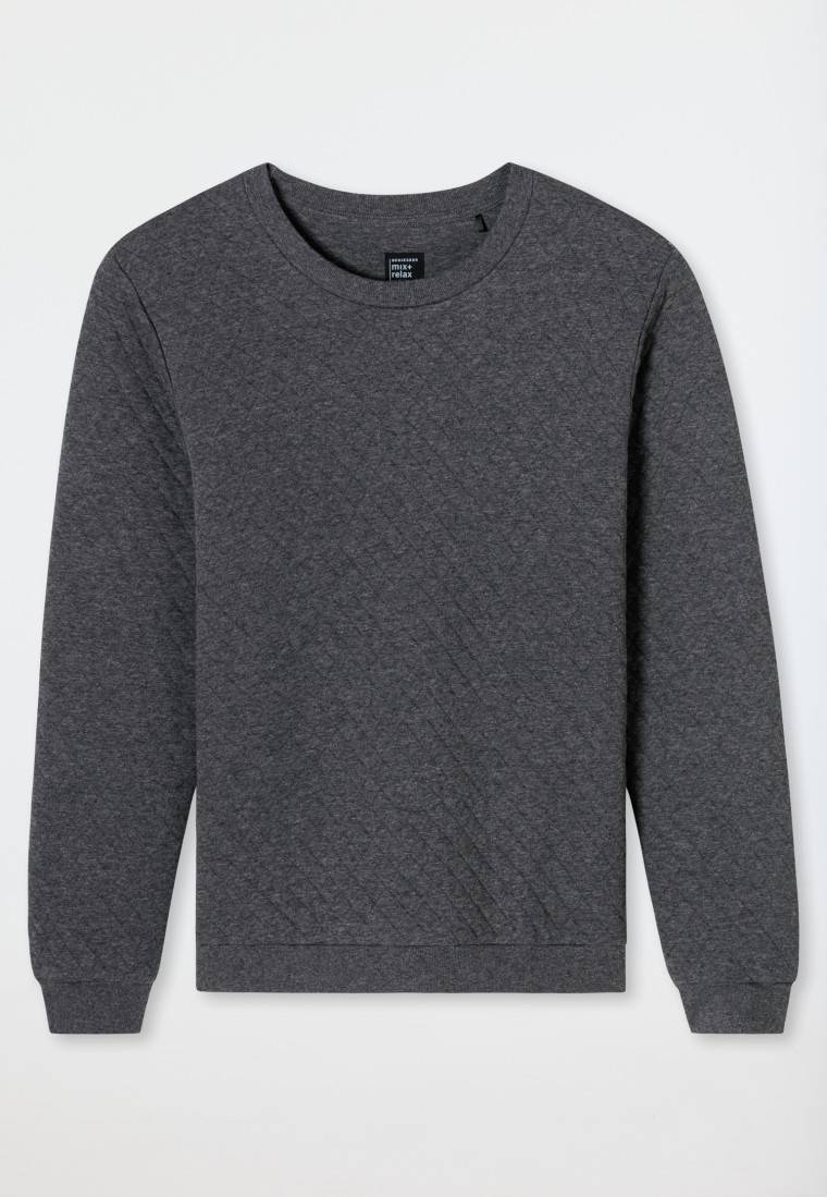 Schiesser Sweatshirt dunkelgrau gemustert - Mix+Relax Begrenzte Freigabe