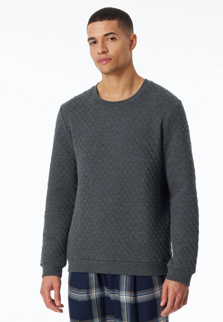 Schiesser Sweatshirt dunkelgrau gemustert - Mix+Relax Begrenzte Freigabe