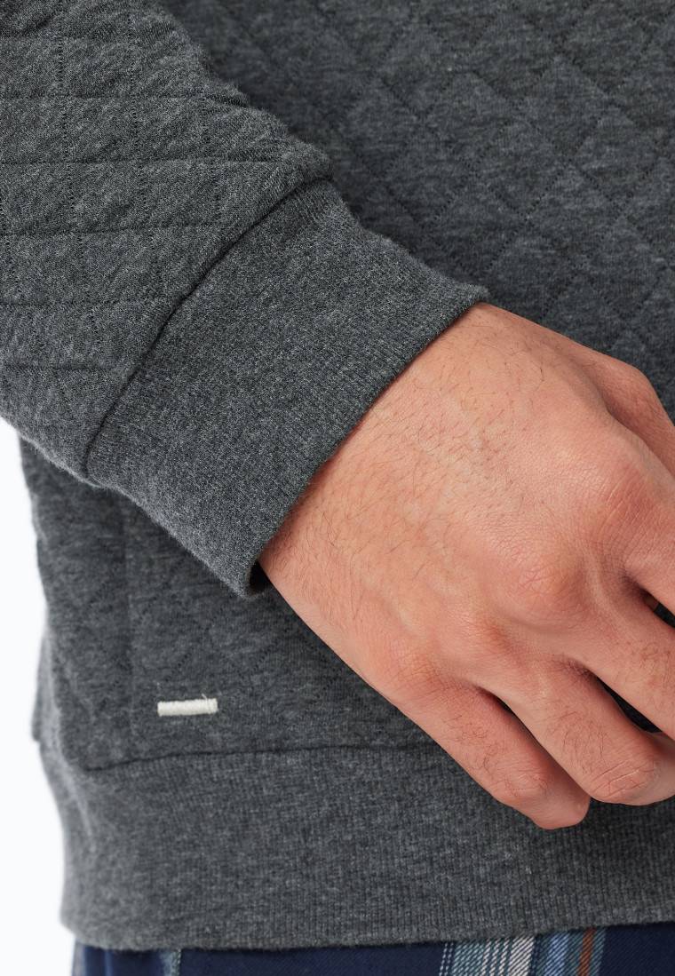 Schiesser Sweatshirt dunkelgrau gemustert - Mix+Relax Begrenzte Freigabe