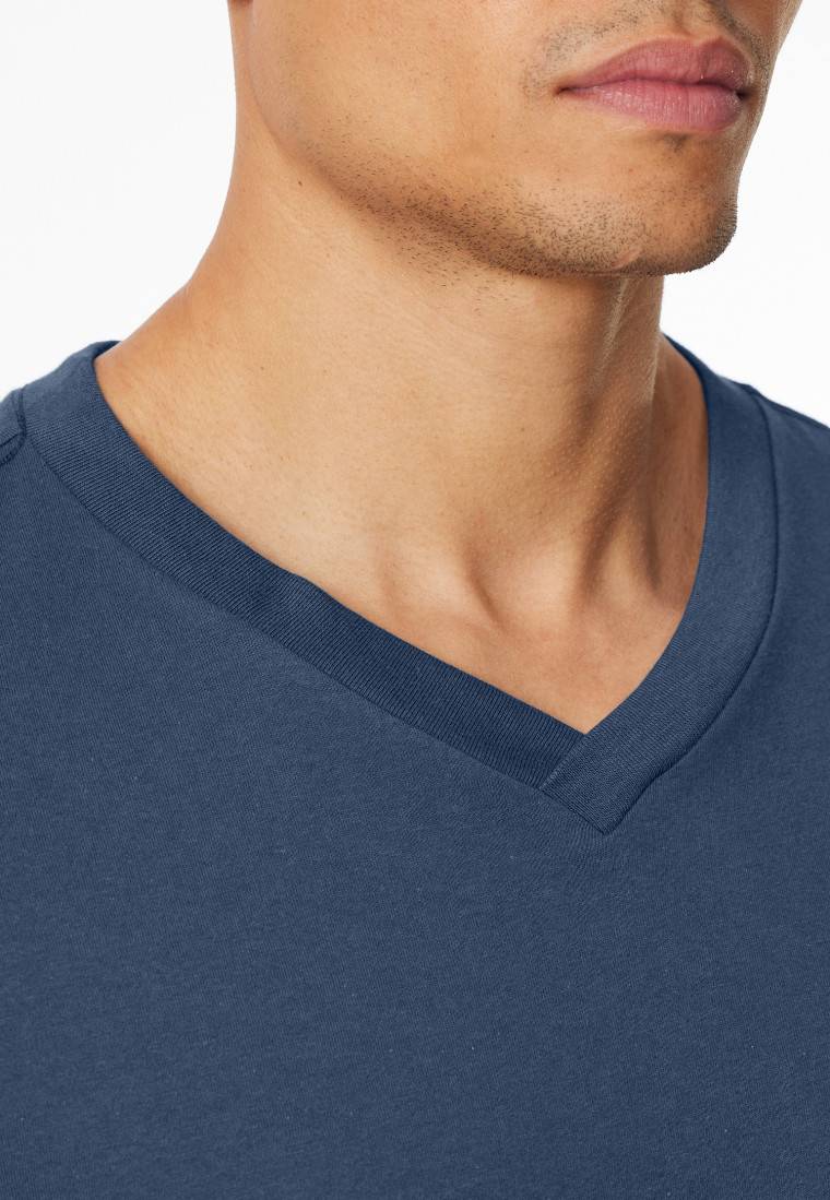 Schiesser Shirt langarm V-Ausschnitt royal - Mix+Relax JETZT KAUFEN