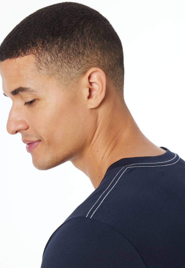 Schiesser Shirt kurzarm V-Ausschnitt nachtblau - Mix+Relax Bis zu 50% Rabatt