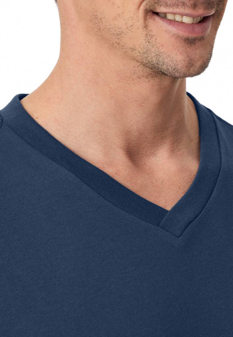 Schiesser Shirt kurz arm V-Ausschnitt royal - Mix+Relax Nur für heute