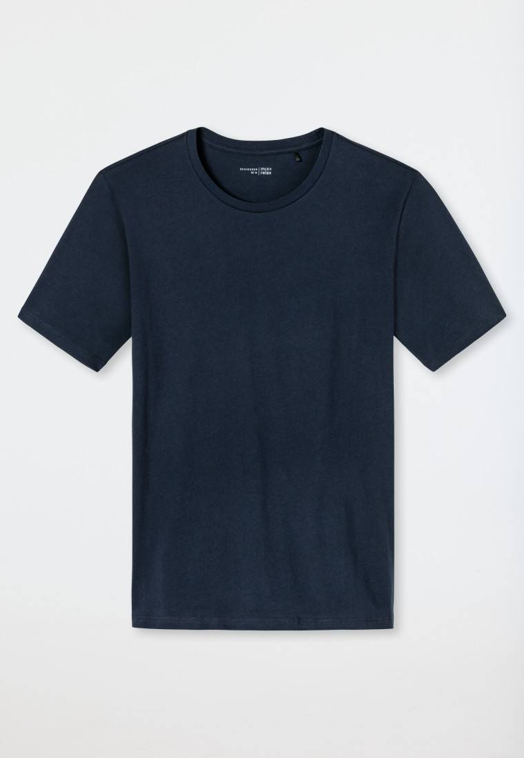 Schiesser Shirt kurzarm Jersey rundhals dunkelblau - Mix+Relax Vierteljährliche Förderung