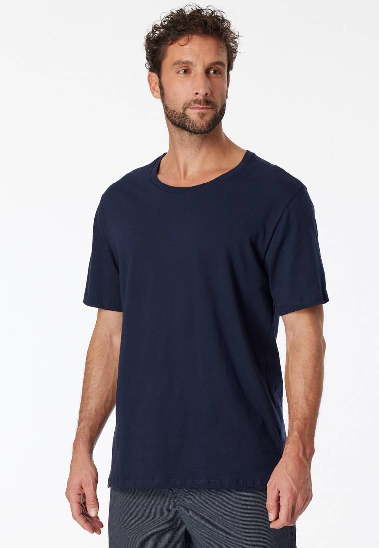 Schiesser Shirt kurzarm Jersey rundhals dunkelblau - Mix+Relax Vierteljährliche Förderung