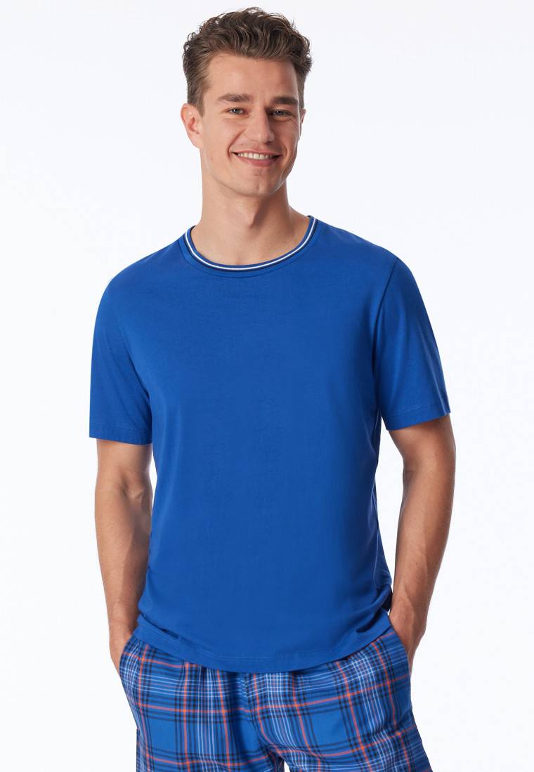 Schiesser Shirt kurzarm Organic Cotton Streifen indigo - Mix+Relax Discount Store für neue Produkte