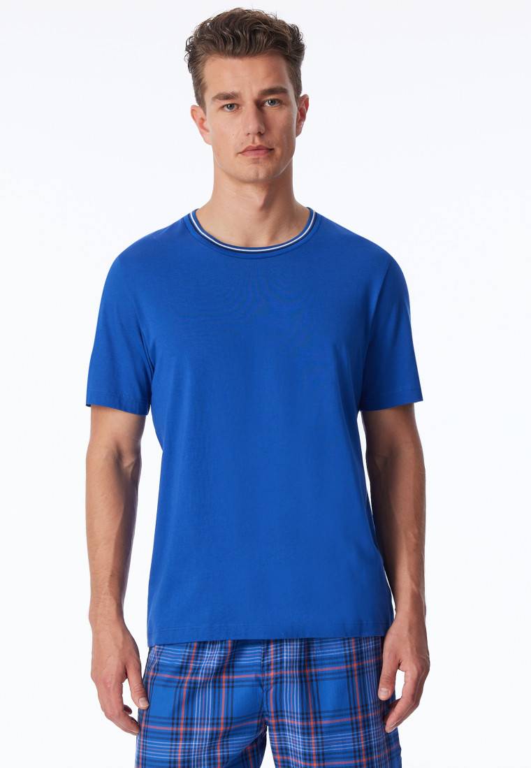 Schiesser Shirt kurzarm Organic Cotton Streifen indigo - Mix+Relax Discount Store für neue Produkte