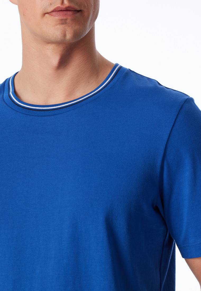 Schiesser Shirt kurzarm Organic Cotton Streifen indigo - Mix+Relax Discount Store für neue Produkte