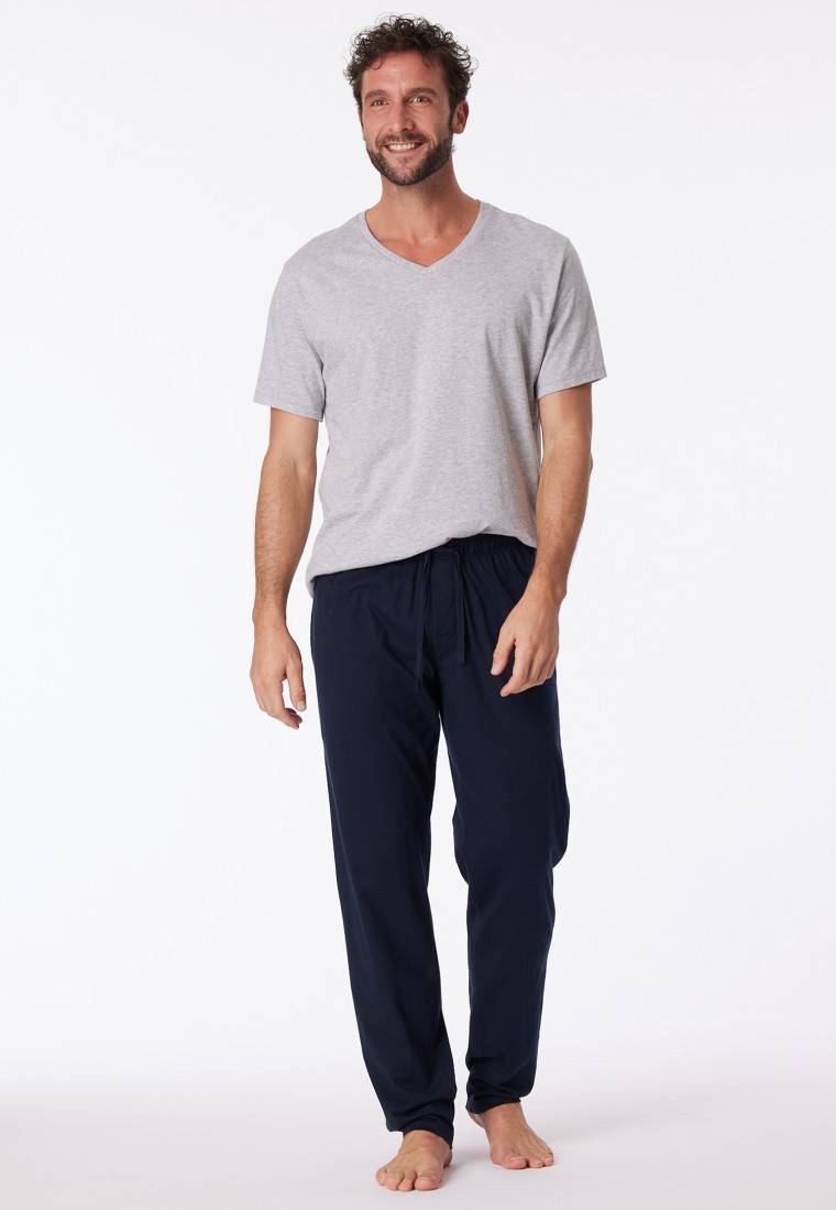 Schiesser Loungehose lang Jersey dunkelblau - Mix+Relax Nur noch ein Tag übrig