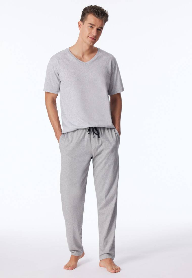 Schiesser Loungehose lang Jersey grau-meliert - Mix+Relax Super Rabatt