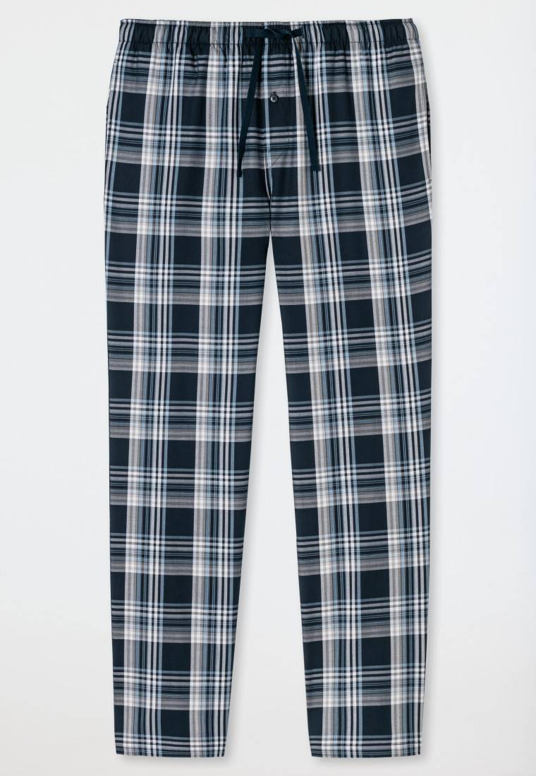 Schiesser Loungehose lang Webware dunkelblau-gemustert - Mix+Relax Riesige Rabatte