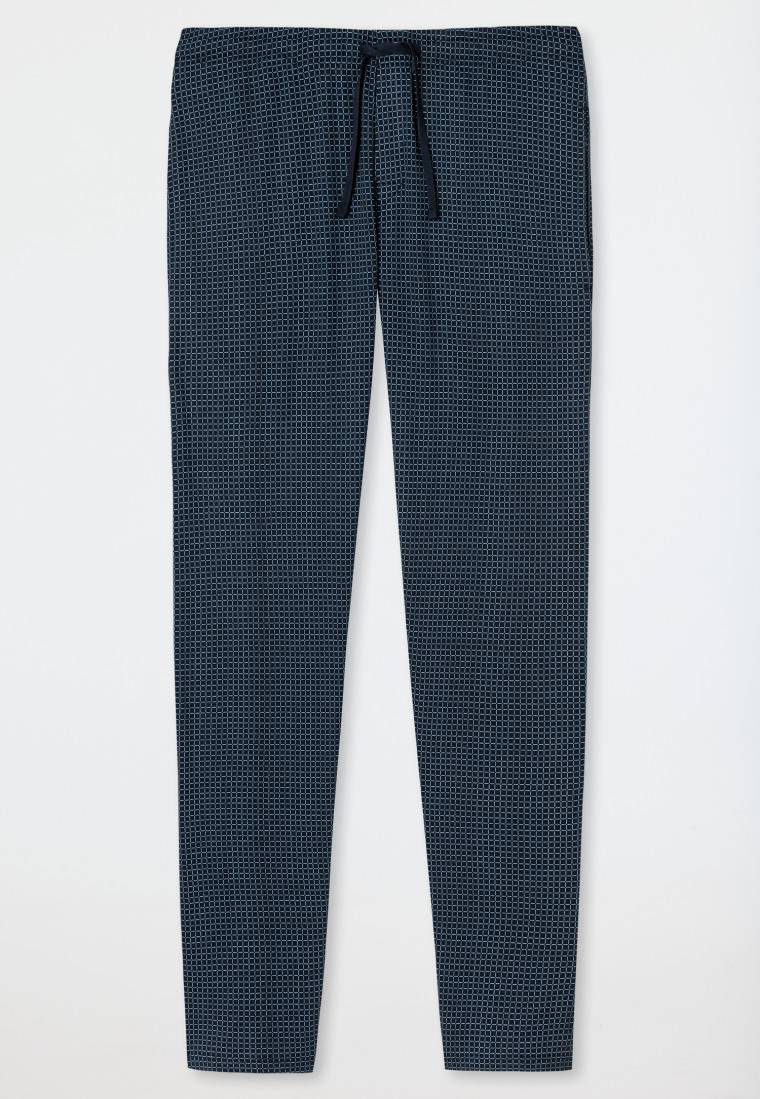 Schiesser Loungehose lang Jersey dunkelblau-gemustert - Mix+Relax 50% Rabatt mit kostenlosem Versand