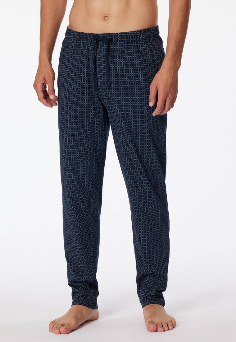 Schiesser Loungehose lang Jersey dunkelblau-gemustert - Mix+Relax 50% Rabatt mit kostenlosem Versand