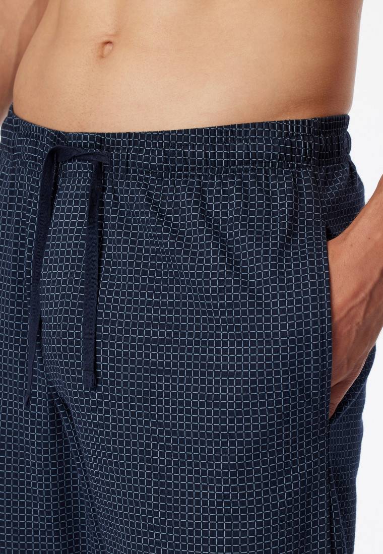 Schiesser Loungehose lang Jersey dunkelblau-gemustert - Mix+Relax 50% Rabatt mit kostenlosem Versand