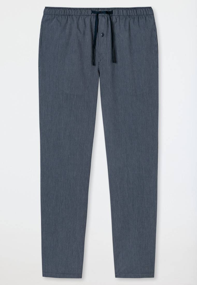 Schiesser Loungehose lang Webware dunkelblau gestreift - Mix+Relax Kostenloser Versand international
