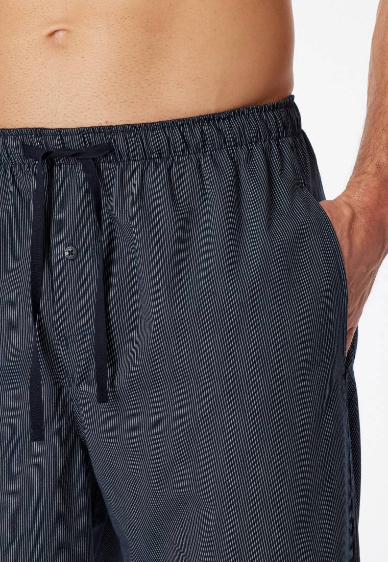 Schiesser Loungehose lang Webware dunkelblau gestreift - Mix+Relax Kostenloser Versand international