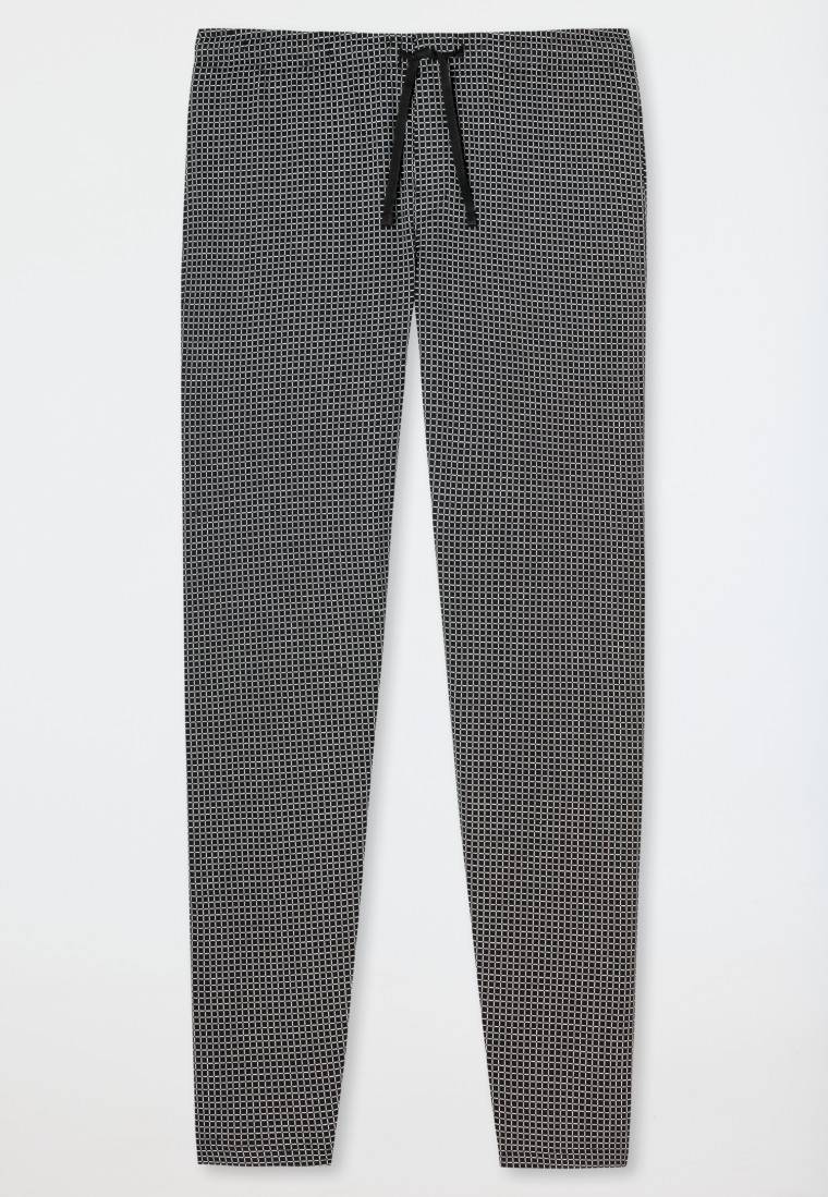 Schiesser Loungehose lang Jersey schwarz gemustert - Mix+Relax Fabrikladen