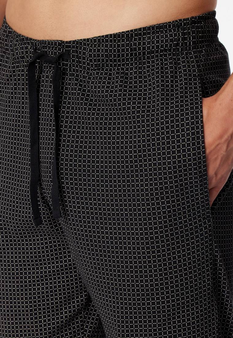 Schiesser Loungehose lang Jersey schwarz gemustert - Mix+Relax Fabrikladen