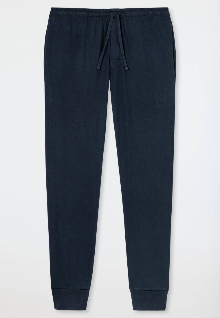 Schiesser Loungehose lang Jersey Bündchen dunkelblau - Mix+Relax Black Friday Preise