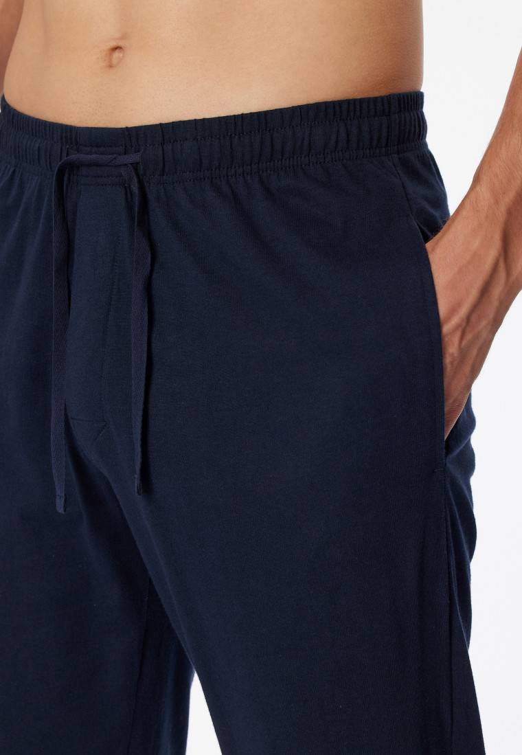 Schiesser Loungehose lang Jersey Bündchen dunkelblau - Mix+Relax Black Friday Preise