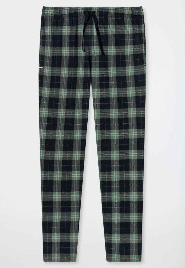 Schiesser Loungehose lang Organic Cotton kariert mehrfarbig - Mix+Relax Im Verkauf
