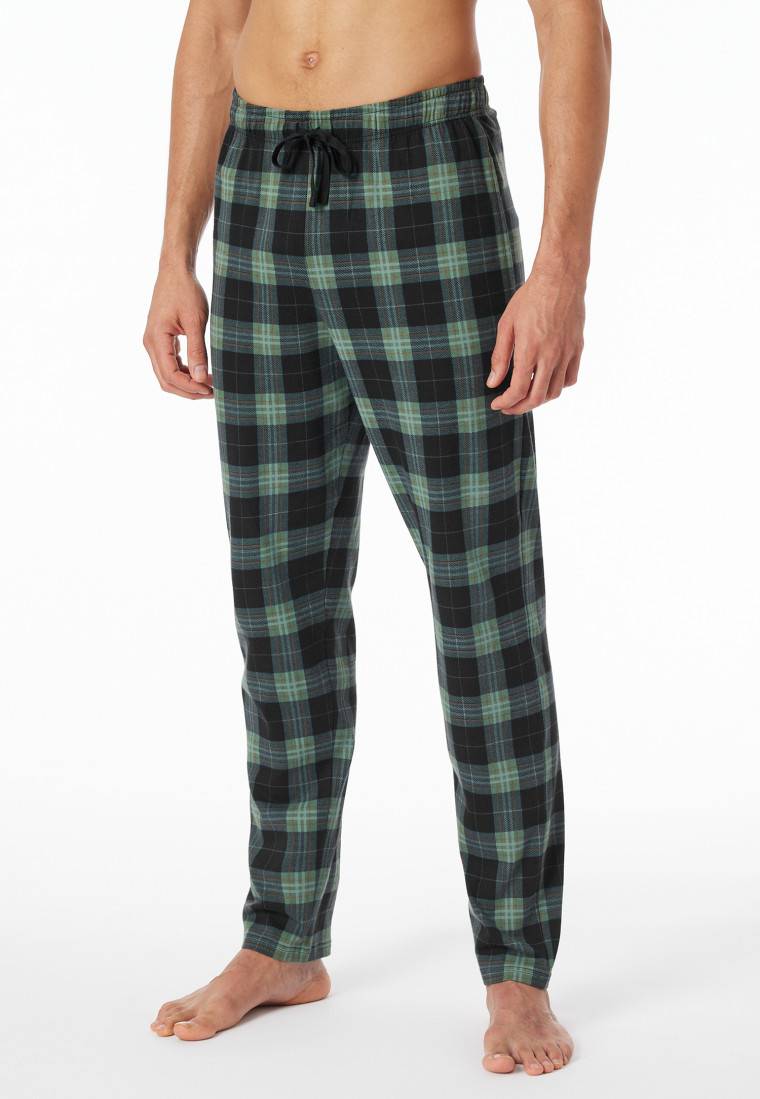 Schiesser Loungehose lang Organic Cotton kariert mehrfarbig - Mix+Relax Im Verkauf