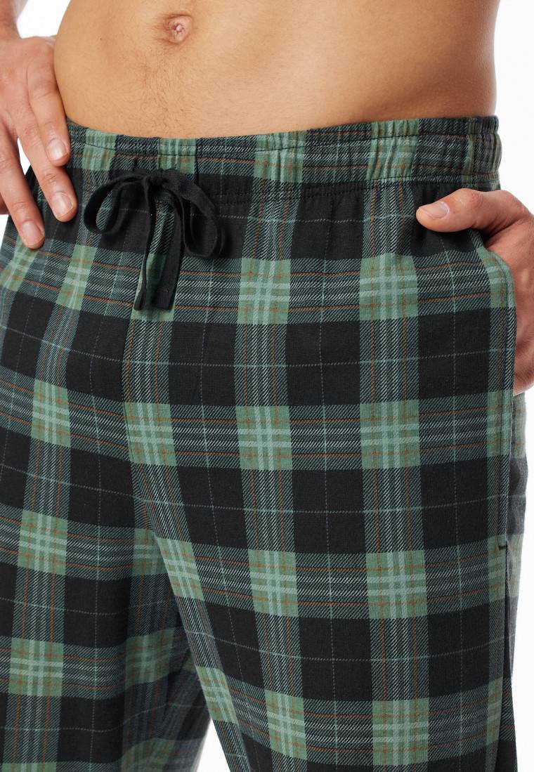 Schiesser Loungehose lang Organic Cotton kariert mehrfarbig - Mix+Relax Im Verkauf