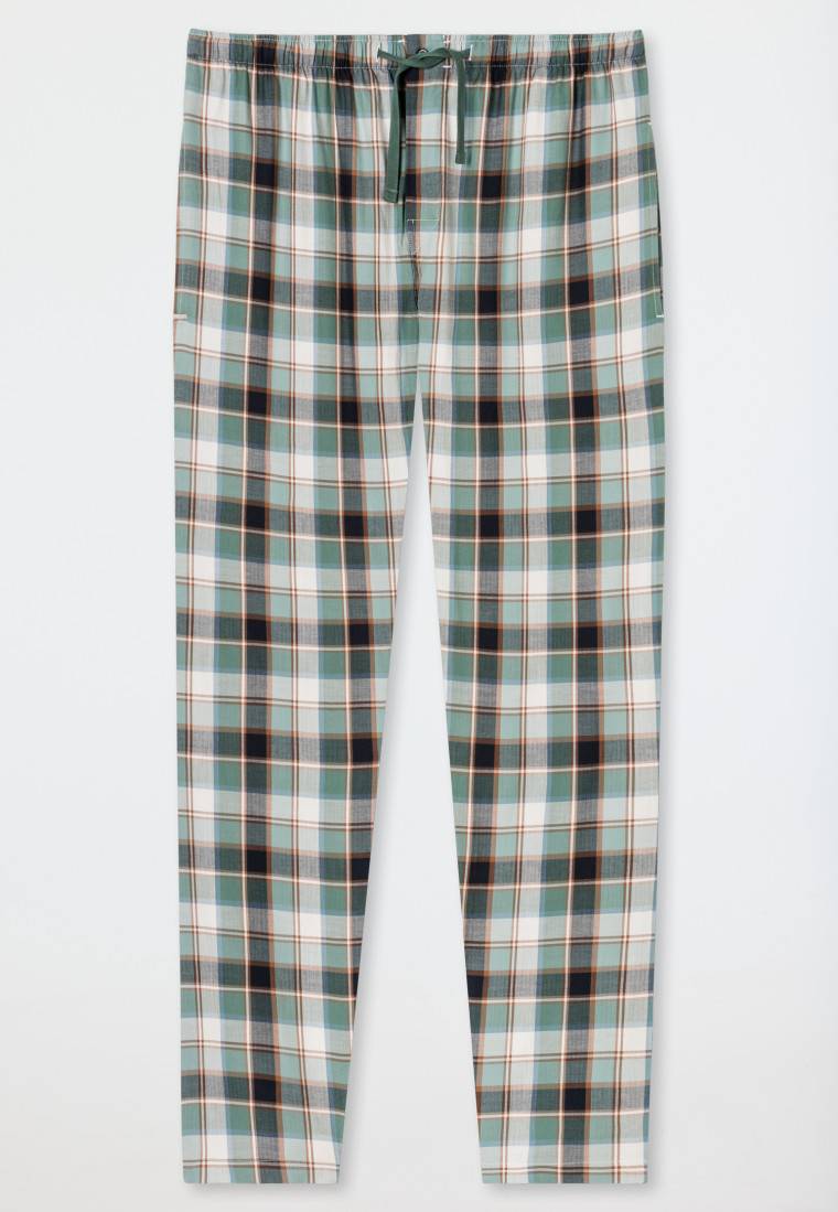 Schiesser Loungehose lang Webware Organic Cotton Karos mehfarbig - Mix+Relax Fabrikverkauf