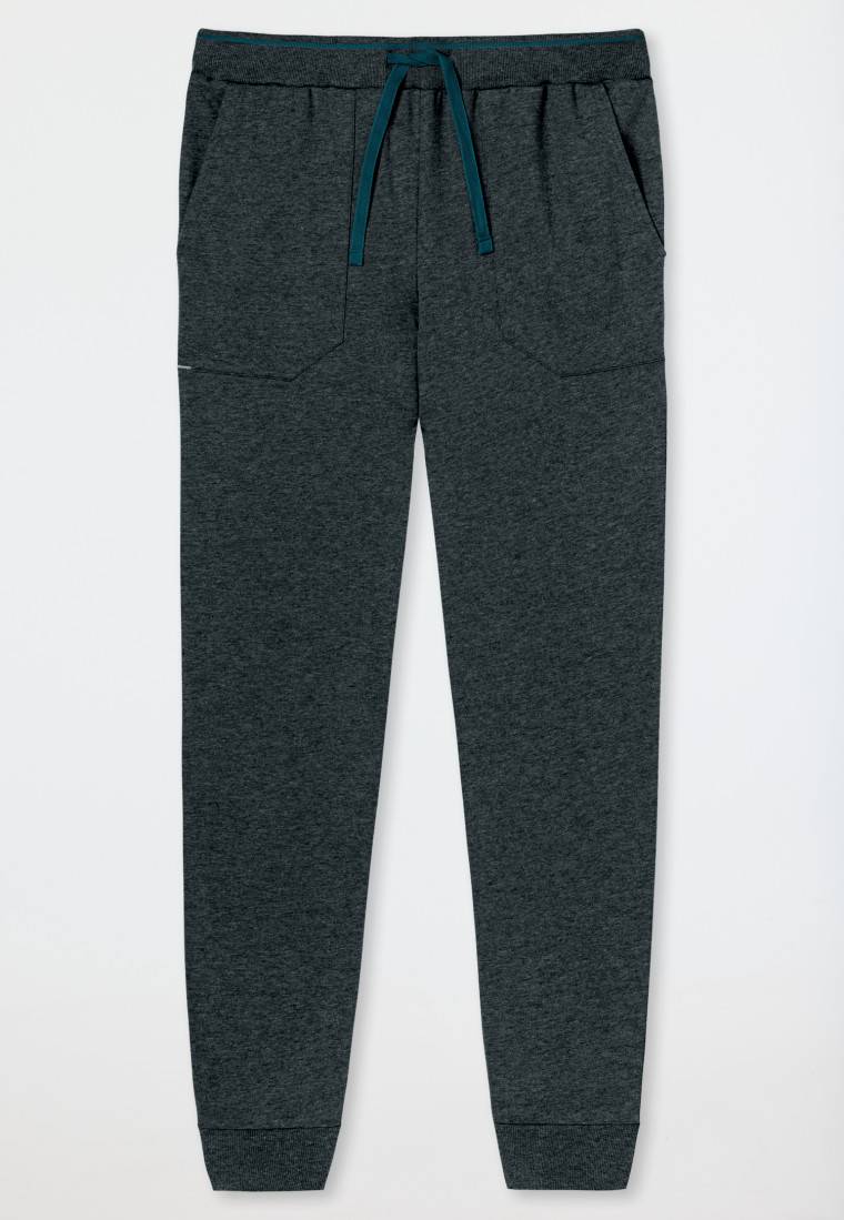 Schiesser Loungehose lang Organic Cotton Bündchen dunkelgrau meliert - Mix+Relax Meist gekauft