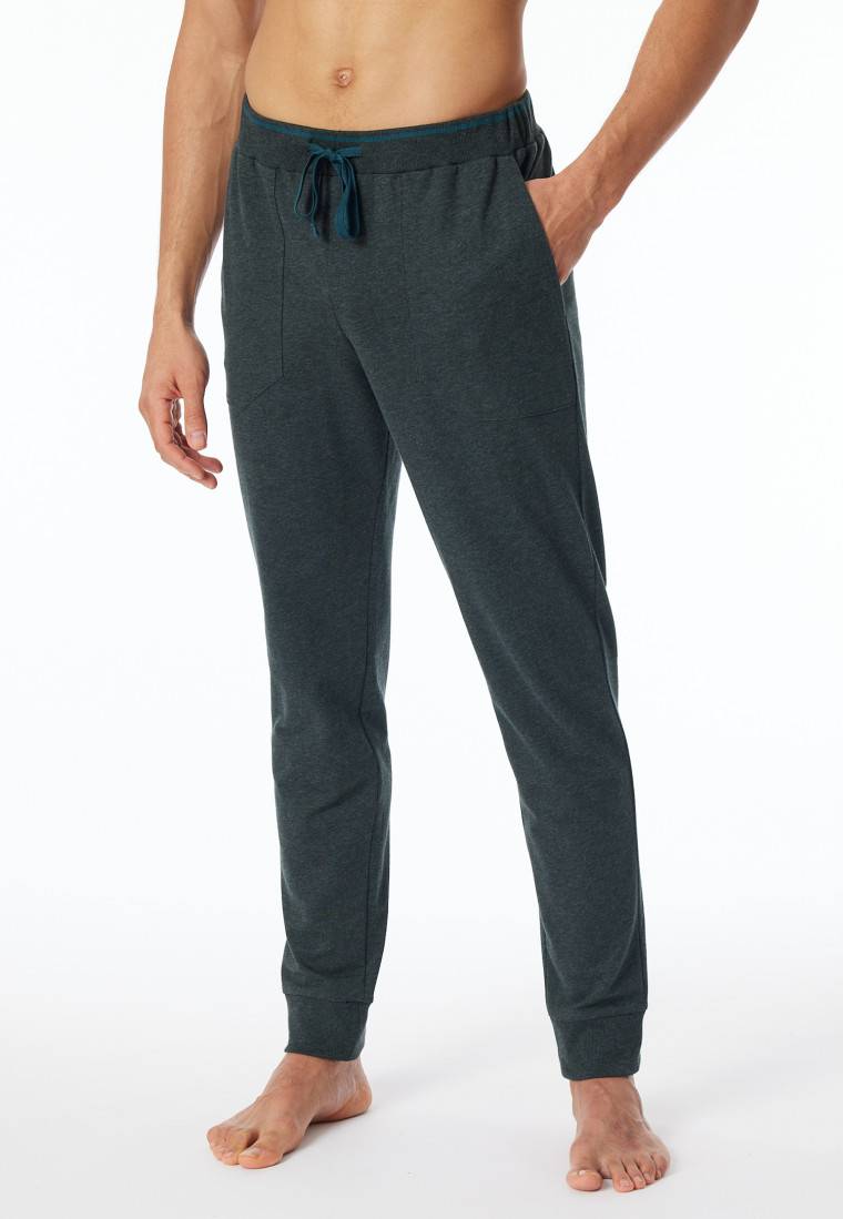 Schiesser Loungehose lang Organic Cotton Bündchen dunkelgrau meliert - Mix+Relax Meist gekauft